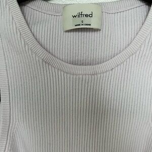 Wilfred Purple Ribbed Fitted Tank Top Crop